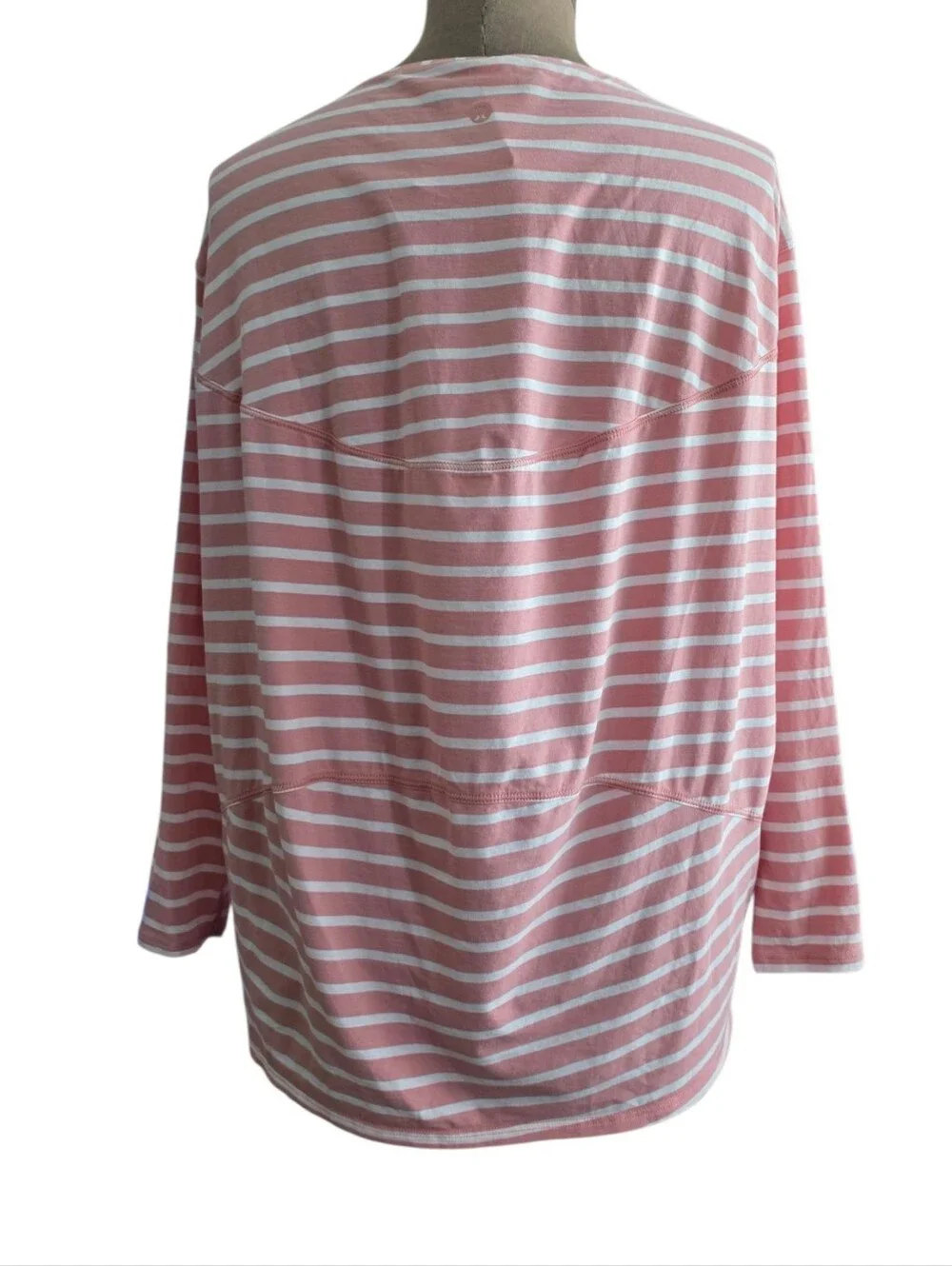 Lululemon Back In Action Long Sleeve in Yachtie Stripe Pink Pastel White Size 4